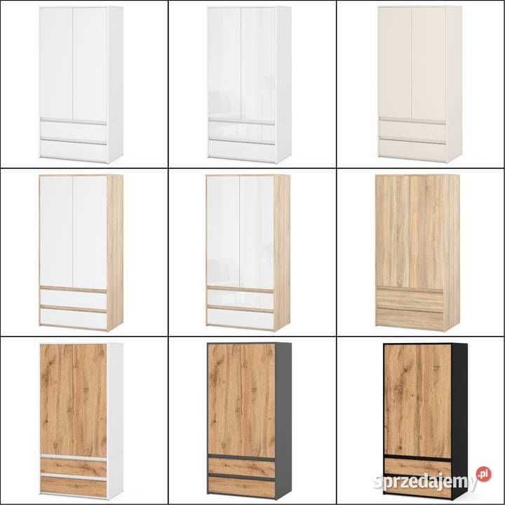Szafa 2 Szuflady Garderoba Salon Półki 90cm Elbląg