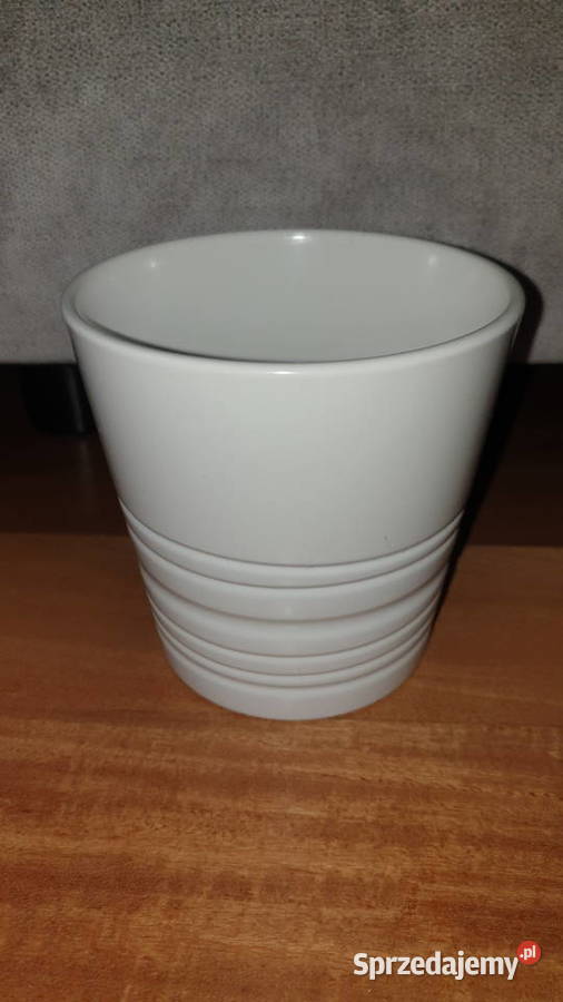 Osłonka doniczka ceramiczna biała Ikea Muskot Warszawa