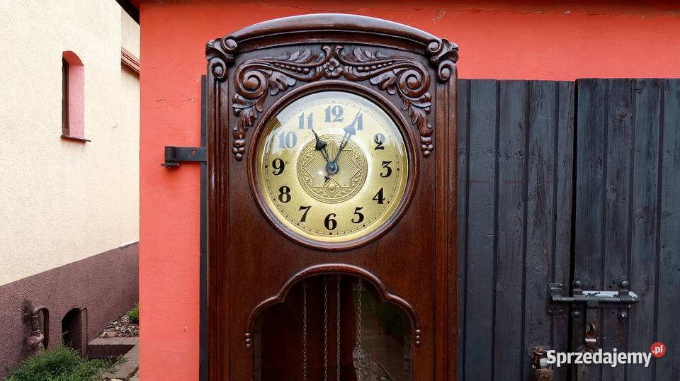 Unikatowy Stojący Dębowy Zegar Chłop Ajk Gong 8 Ziębice sprzedam