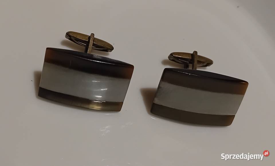 Mosiężne spinki do mankietów zdobione Koźminek