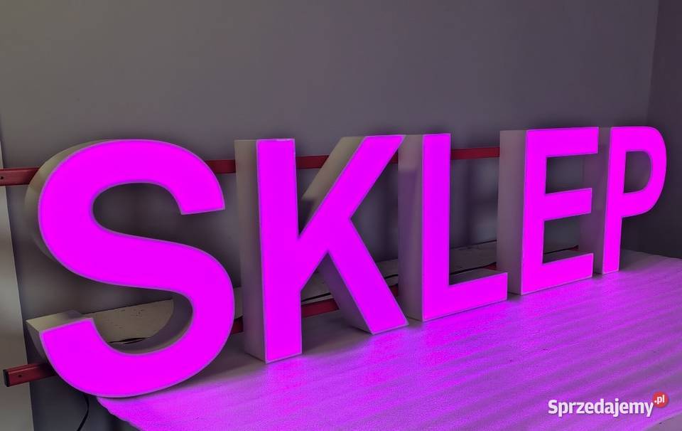Litery LED podświetlane reklama 3D Rawicz sprzedam