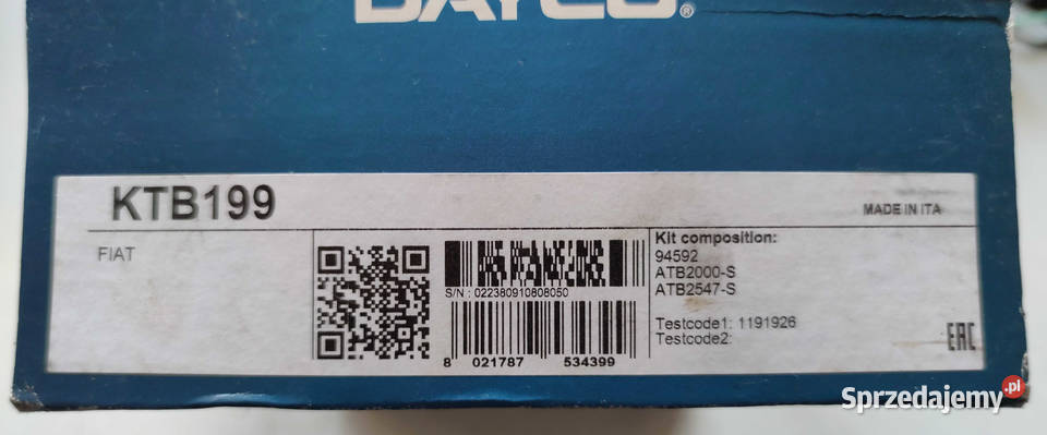 zestaw rozrządu do Fiat Doblo osobowe sprzedam