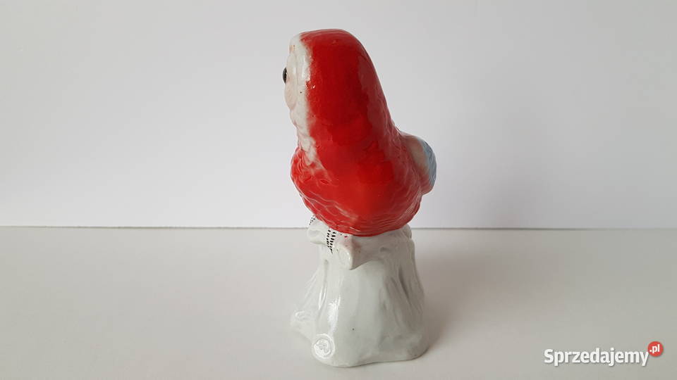 Sygnowana figurka Papuga Steatyt Katowice Dąbrowa Górnicza