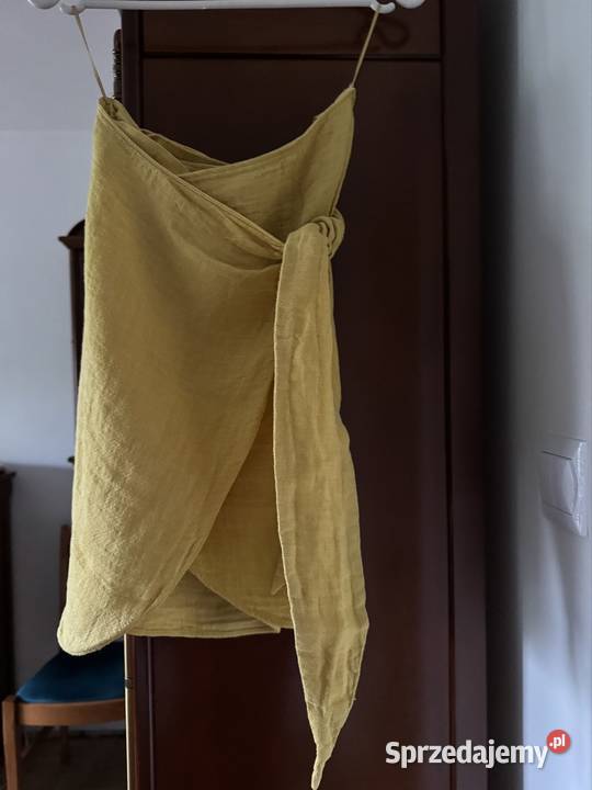 Spódnica XS lniana Massimo Dutti żółta kopertowa Częstochowa