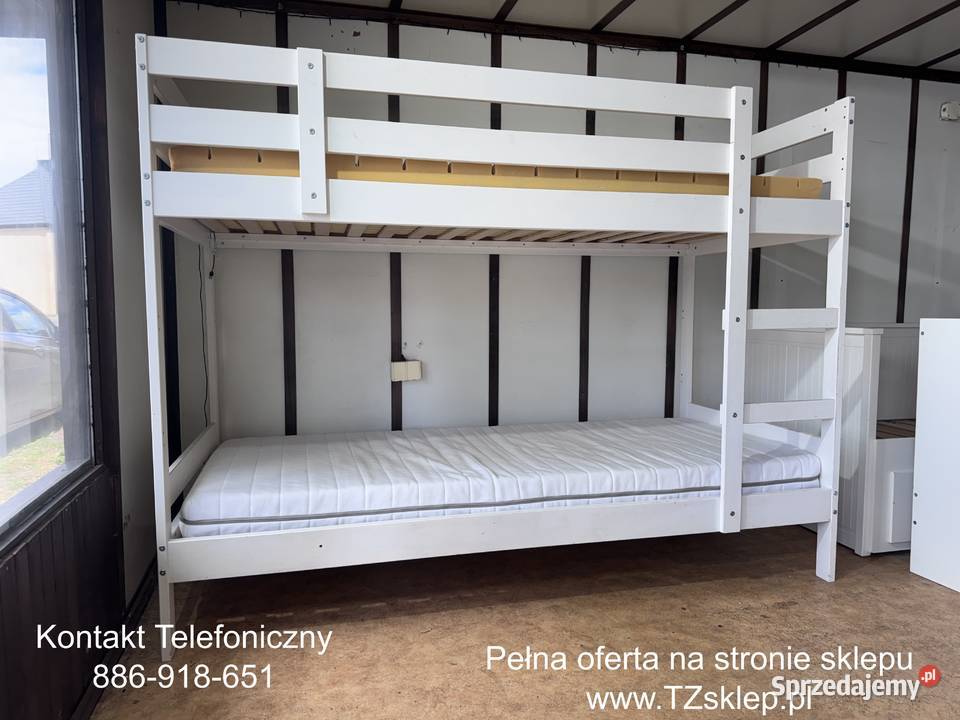 Łóżko piętrowe Lite drzewo białe IKEA MYDAL Rybnik