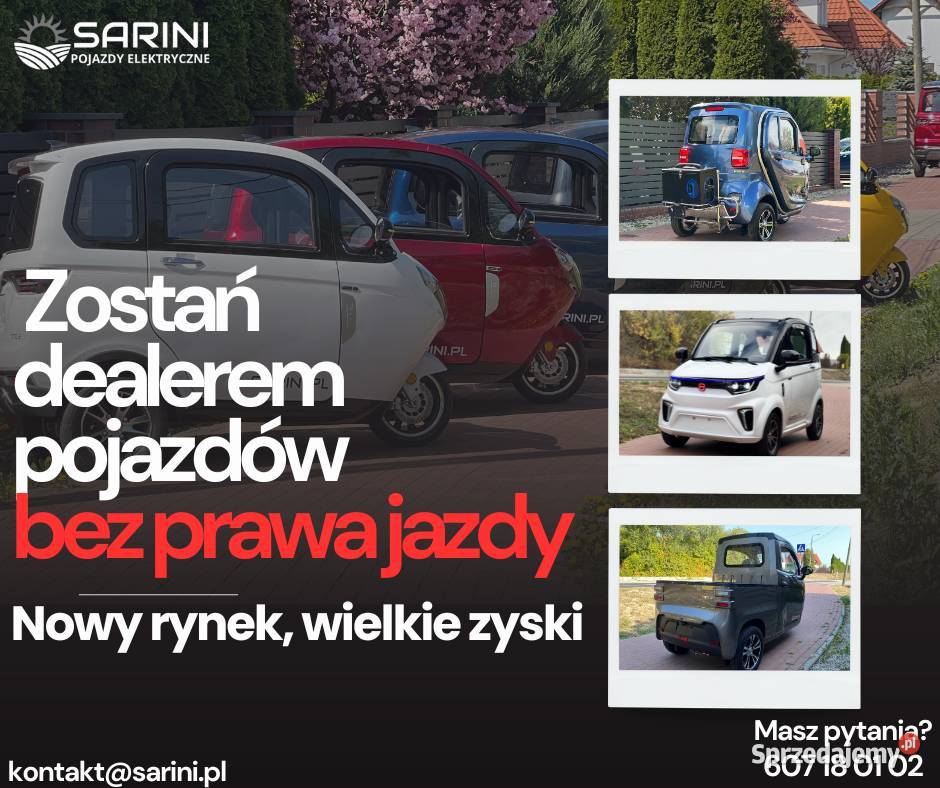 Zostań Dealerem SARINI Postaw na Elektryczną kujawsko-pomorskie Nakło nad Notecią sprzedam