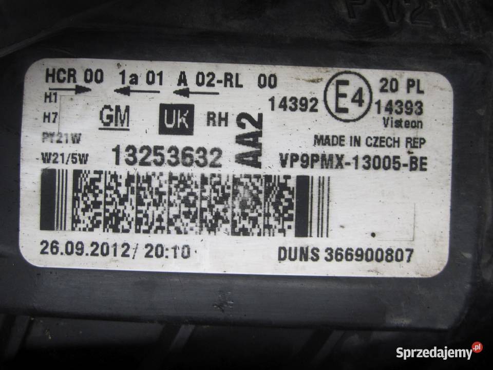 OPEL MERIVA B 13r lampa prawa przód ANGLIK Lampy przednie Kielce