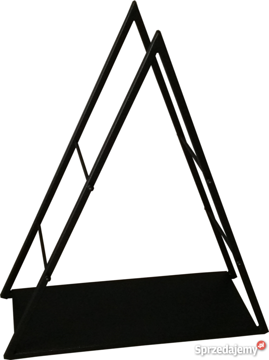 Stojak na drewno kominkowe kosz trójkątny regał czarny