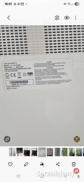 czarny 37 telewizor tv led Sharp lc37LE320e
