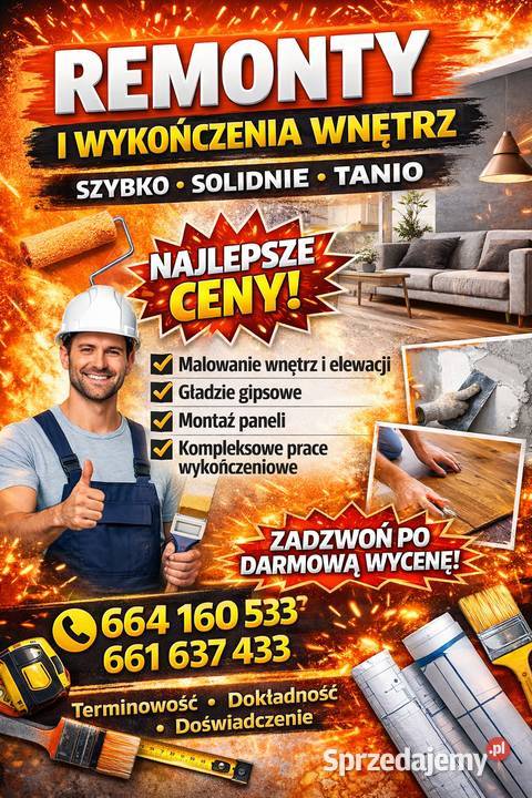 REMONTY I WYKOŃCZENIA WNĘTRZ Szybko Solidnie małopolskie Stary Sącz