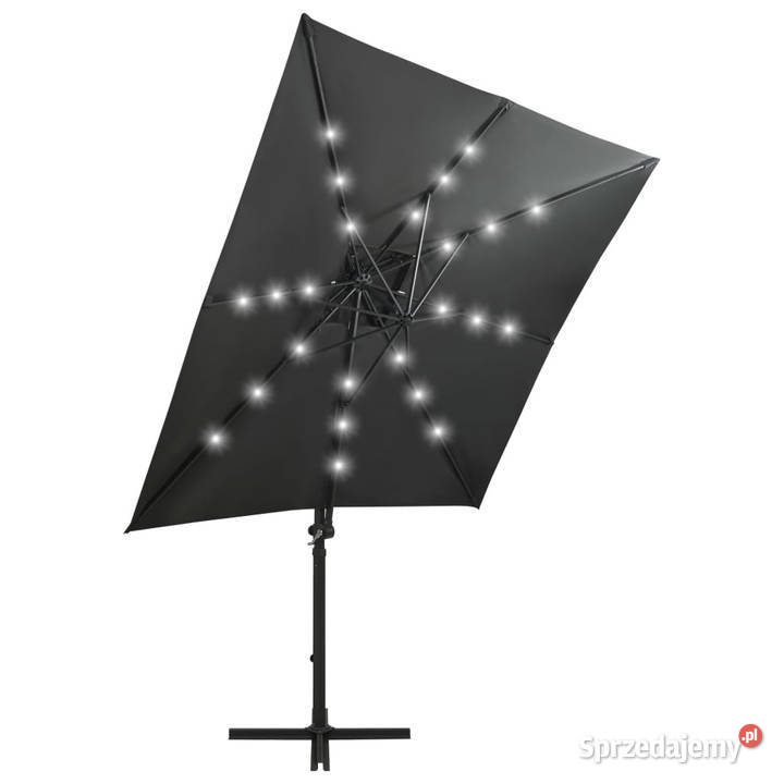 Parasol wiszący z lampkami LED i słupkiem Warszawa
