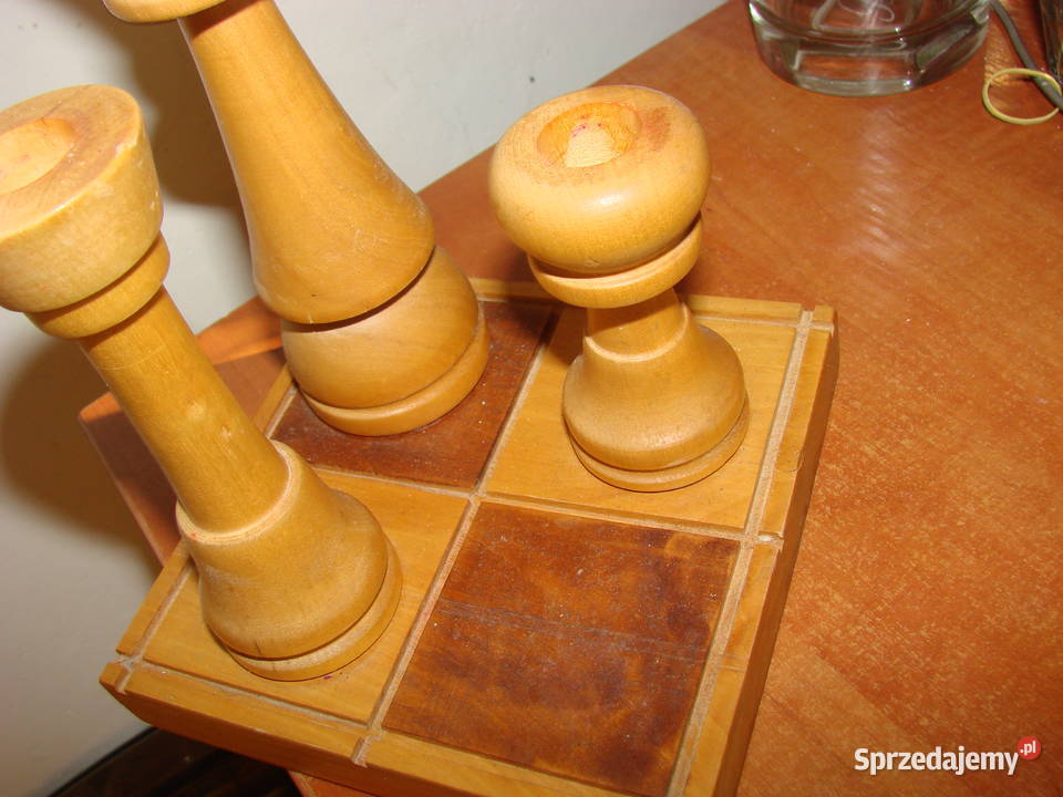 drewniany świecznik szachowy Pruszcz Gdański