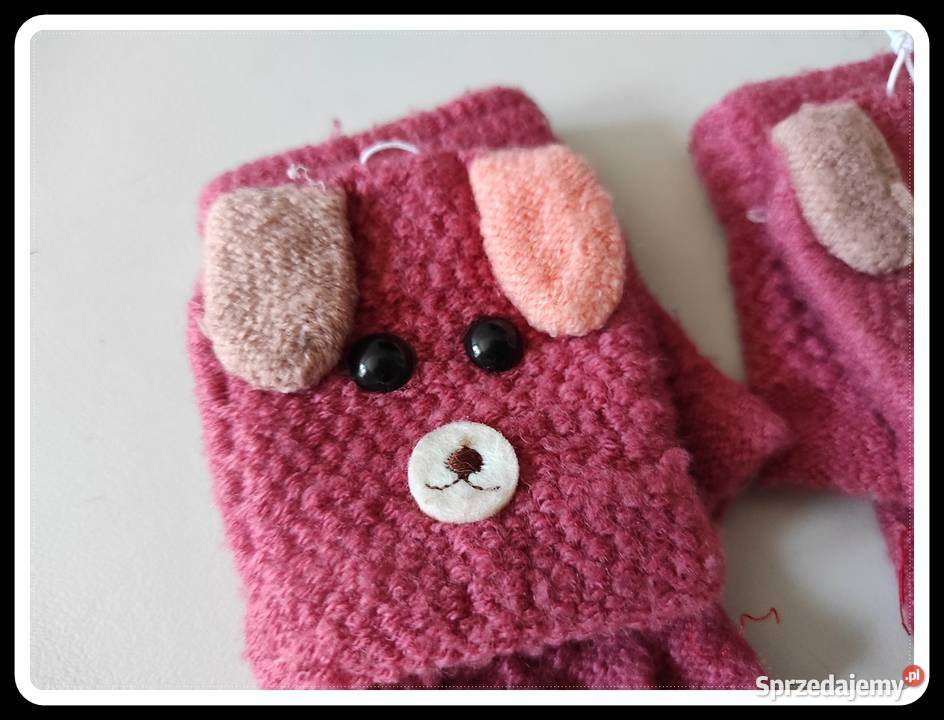 Różowe rękawiczki małej dziewczynki wiek 2 lata+ Płock sprzedam