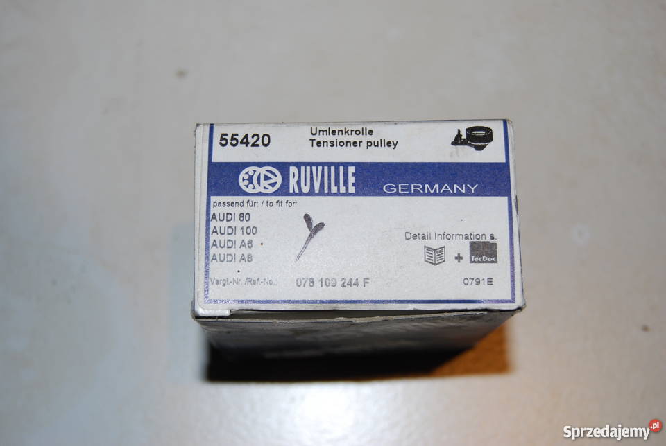Ruville 55420 rolka napinająca Audi 80 100 A6 A8 Pozostałe Lublin