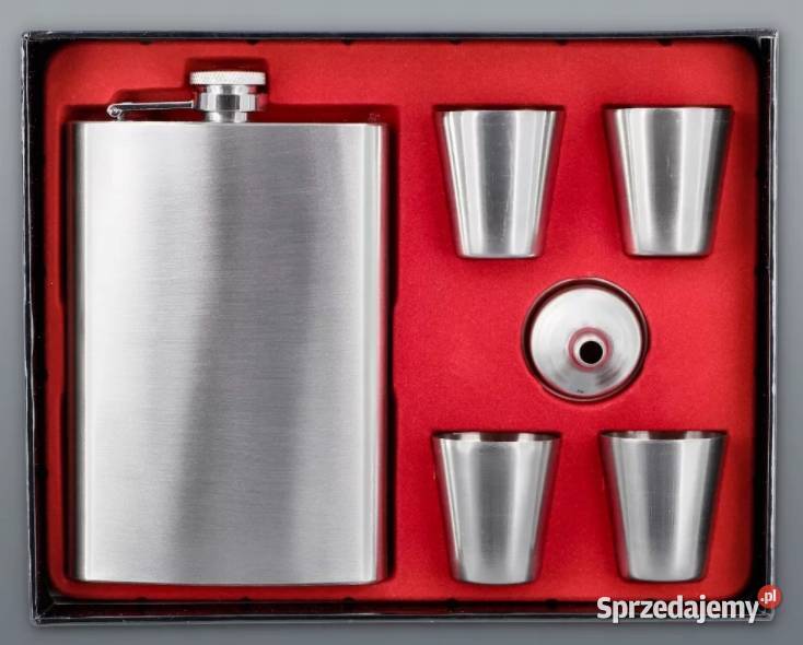 Elegancka Srebrna Piersiówka Z Czterema Ostrowy nad Okszą