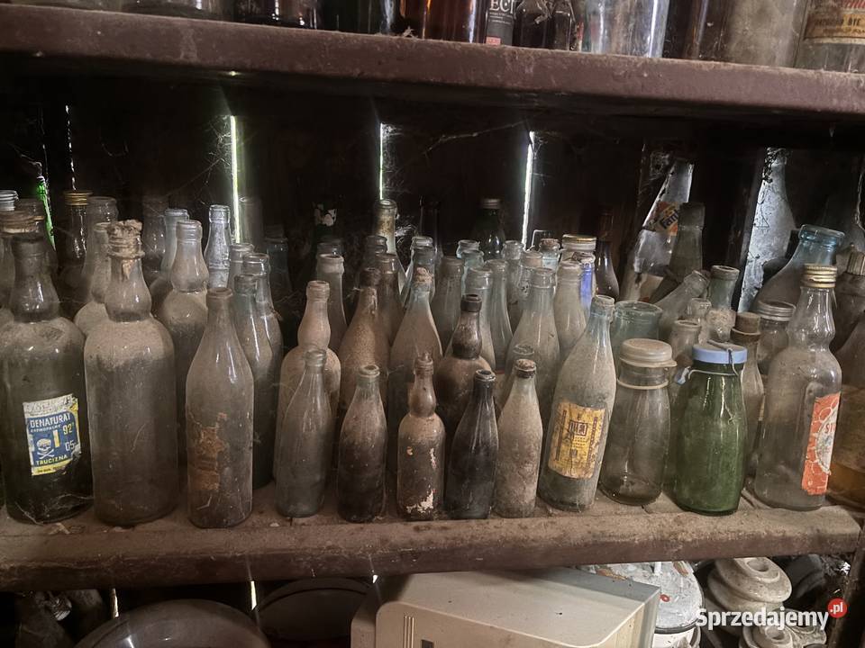 stara butelka alkocholu PRL winie wodce piwie Kosianka-Trojanówka