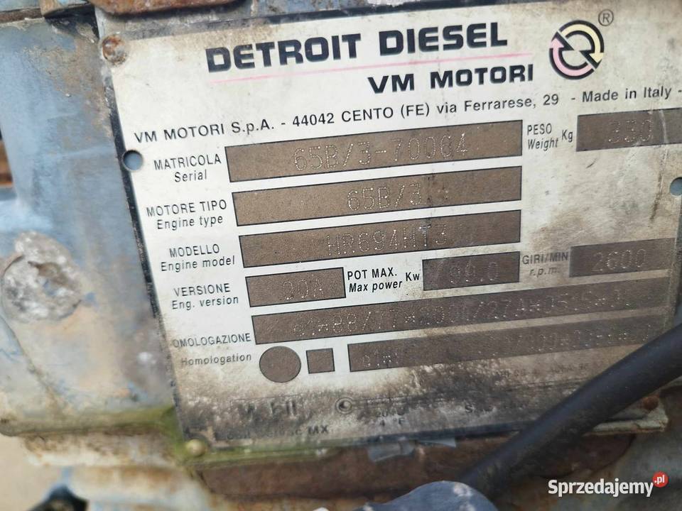Silnik VM Motori 65B3 Detroit Diesel Silnik wielkopolskie Strzyżew