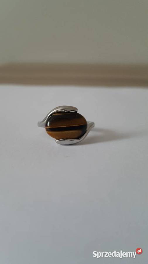 Pierścionek posrebrzany tygrysie oko 17 mm Nowy Sącz