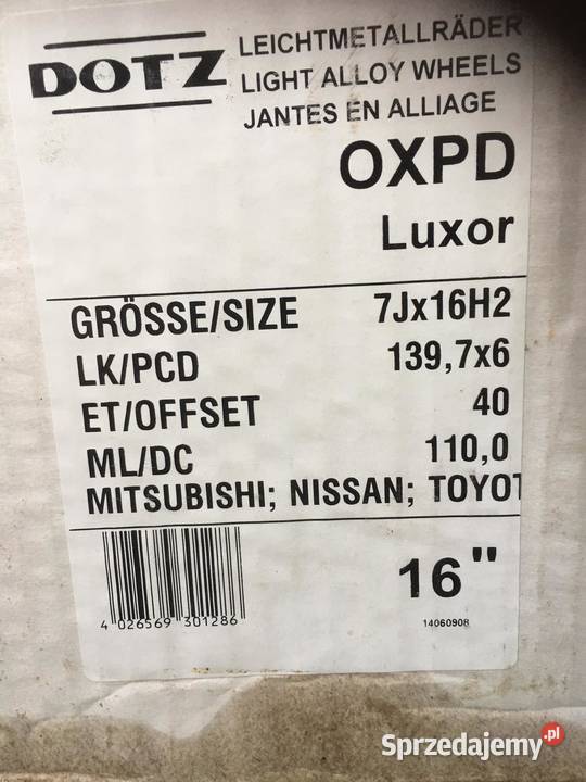 DOTZ MITSUBISHI NISSAN TOYOTA 16 6X1397 Samochodowe Tczew