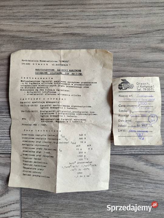 Przełącznik elektryczny 380 V lubuskie Zielona Góra