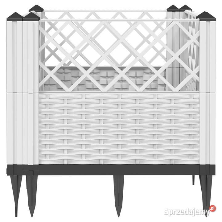 Donica ogrodowa na kołkach biała 435x435x435 PP sprzedam