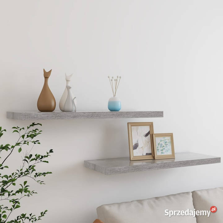 Półki ścienne 2 szarość betonu 80 x 235 x 38 MDF Warszawa