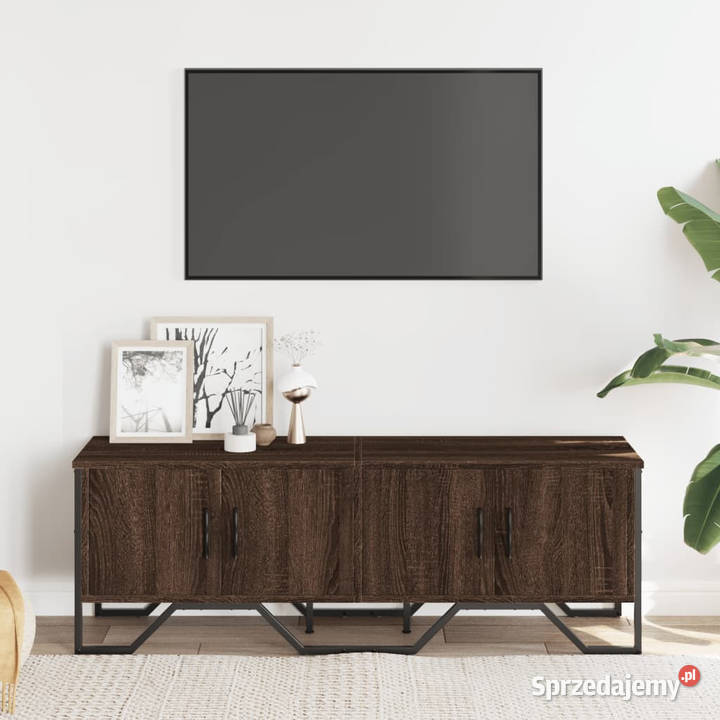 Szafka pod telewizor brązowy dąb 122x34x41