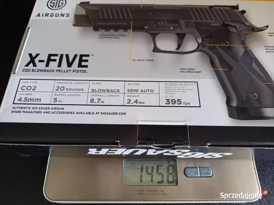 Wiatrówka Sig Sauer P226 XFive 45 mm Black Brodnica