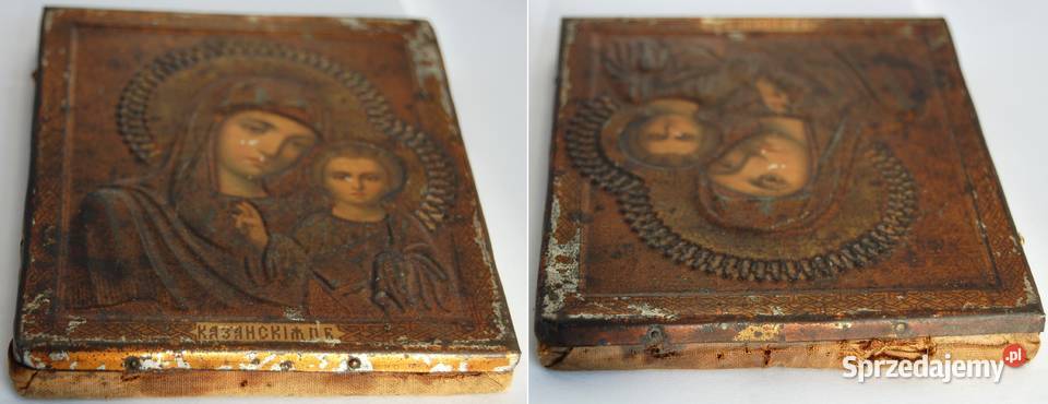 Matka Boża Kazańska stara ikona rosyjska antyk Lublin