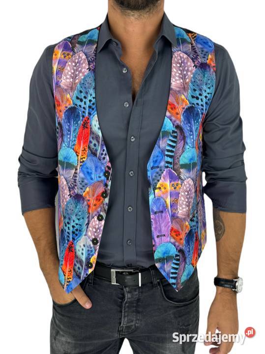 GIOVANNI PERA kamizelka męska D630 kolorowa w