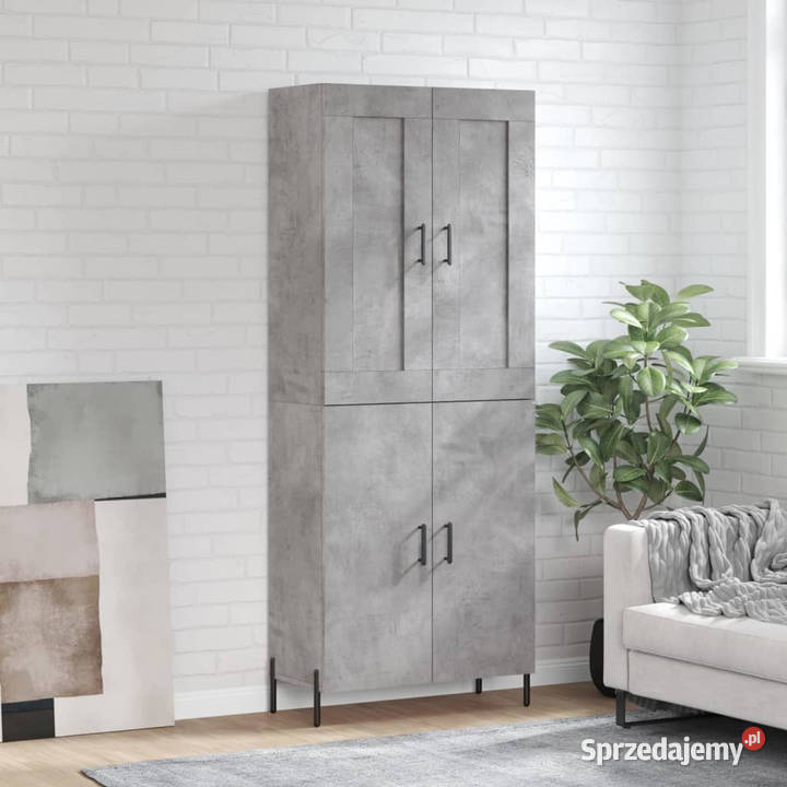 Witrynka szarość betonu 695x34x180 materiał