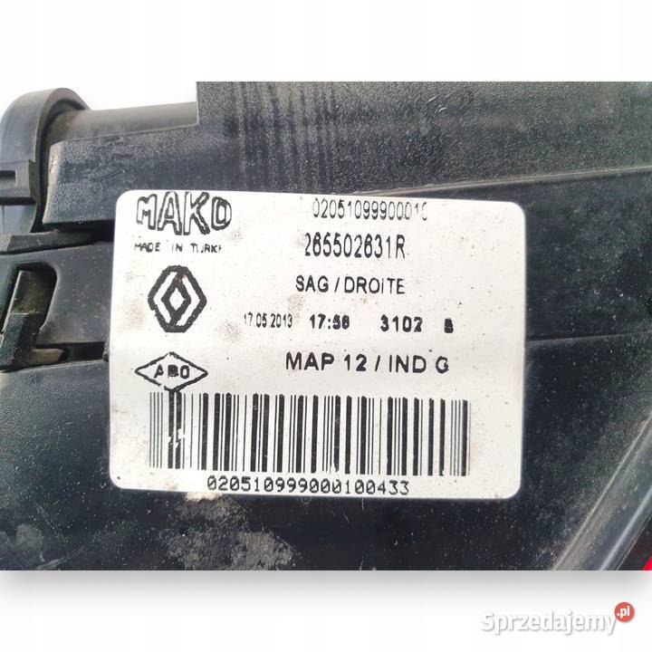 LAMPA PRAWA Renault Clio IV HTB 20122016 tylna Chełm