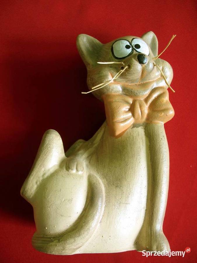 Kot śmieszny stary kocur figurka z ceramiki 15 x Siedlce sprzedam