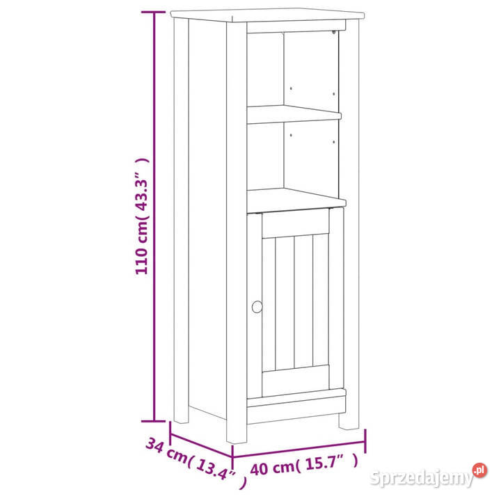 Szafka łazienkowa BERG biała 40x34x110 lite Pozostałe mazowieckie sprzedam