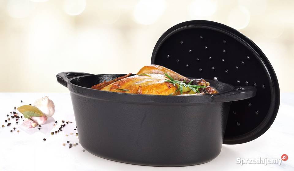 7L żeliwna brytfanna z samopodlewającą pokrywką Warszawa