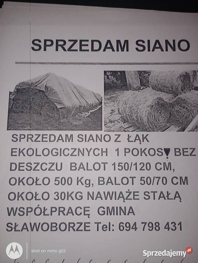 Sprzedam Siano Trawy, słoma Białogard sprzedam