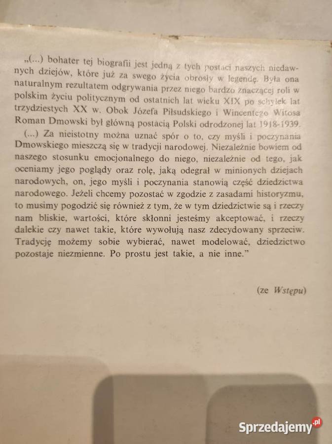 Roman Dmowski 1988 Roman Wapiński Kielce sprzedam
