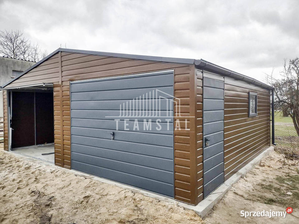 GARAŻ BLASZANY 7m x 6m dwuspad 2x Brama drzwi 2x 423zł/m2