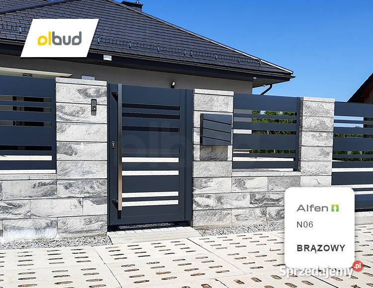 Ogrodzenie aluminiowe grafit ALFEN N06 Olbud Ogrodzenia i bramy Pruszcz Gdański
