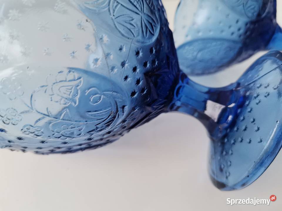 Stary niebieski pucharek Medaliony 2 sztuki HSG Katowice