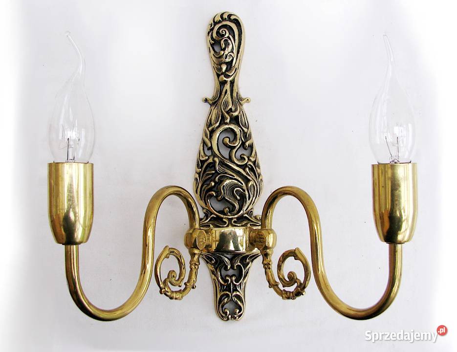 kinkiet 2 ramienny mosiądz III Szczecinek