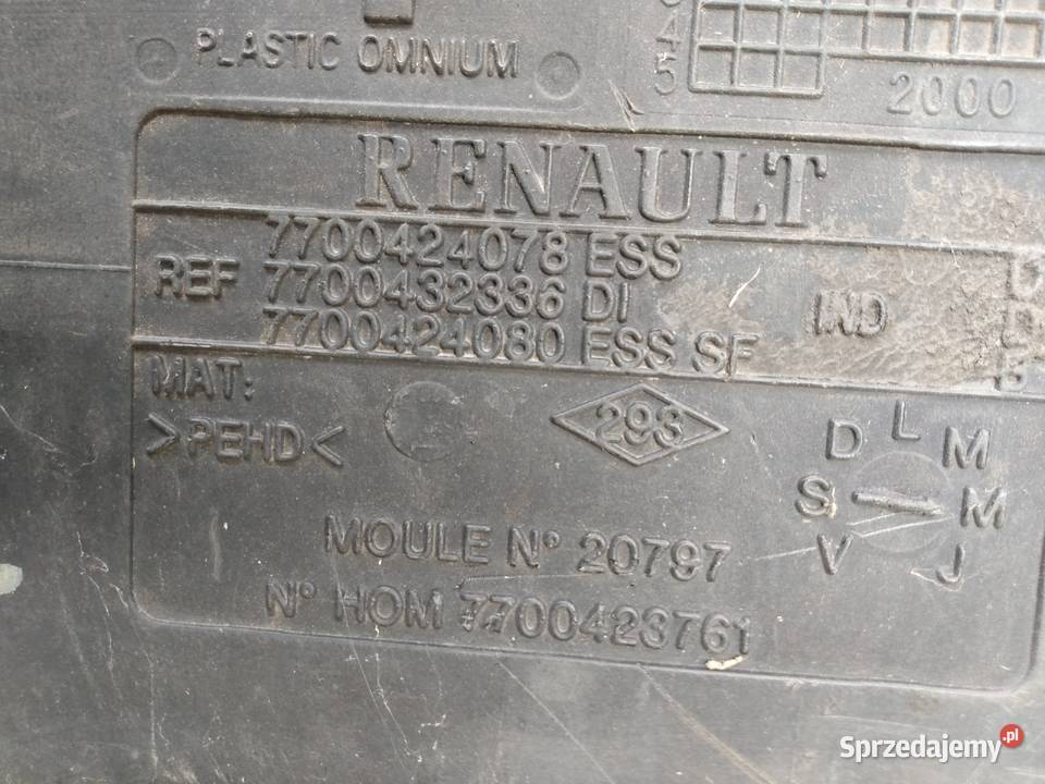 ZBIORNIK PALIWA BAK 19DCI RENAULT MEGAN SCENIC Rok produkcji 1995 Bielsk Podlaski