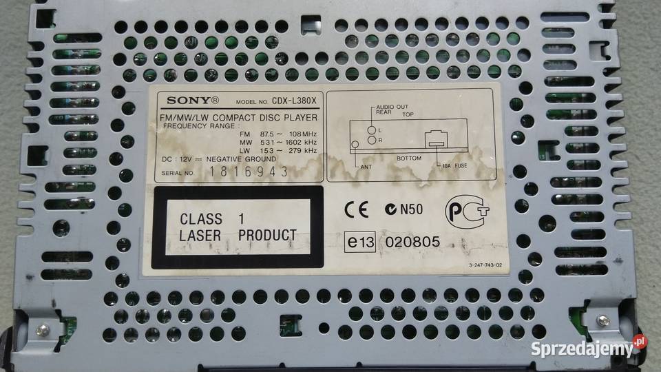 Radio SONY CDXL400X ramka futerał Sony Warszawa