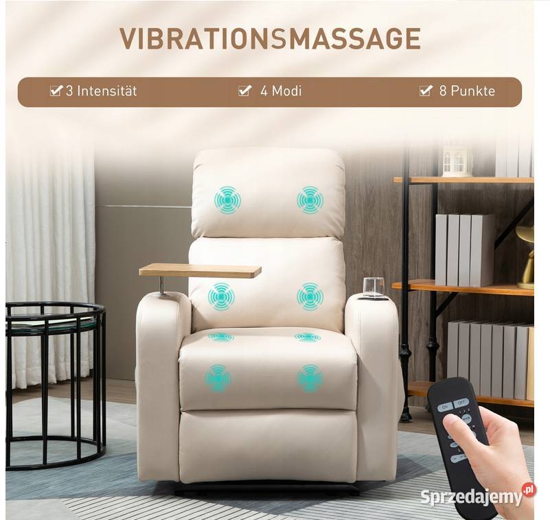 Fotel relaksacyjny z masażem i pilotem wygodny Lublin