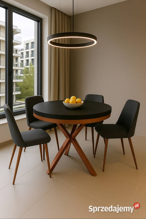 Stół rozkładany Nero z obręczą miedziane nogi Stoliki kawowe i ławy Tarchały Małe sprzedam