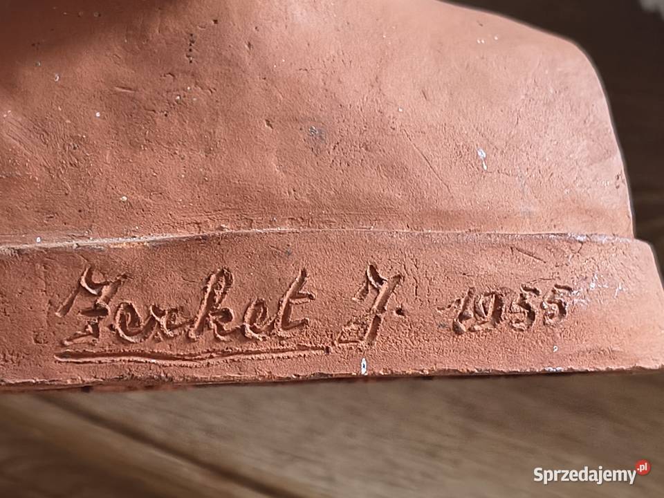 rzeźba figurka popiersie kobiety glina Piotrówek