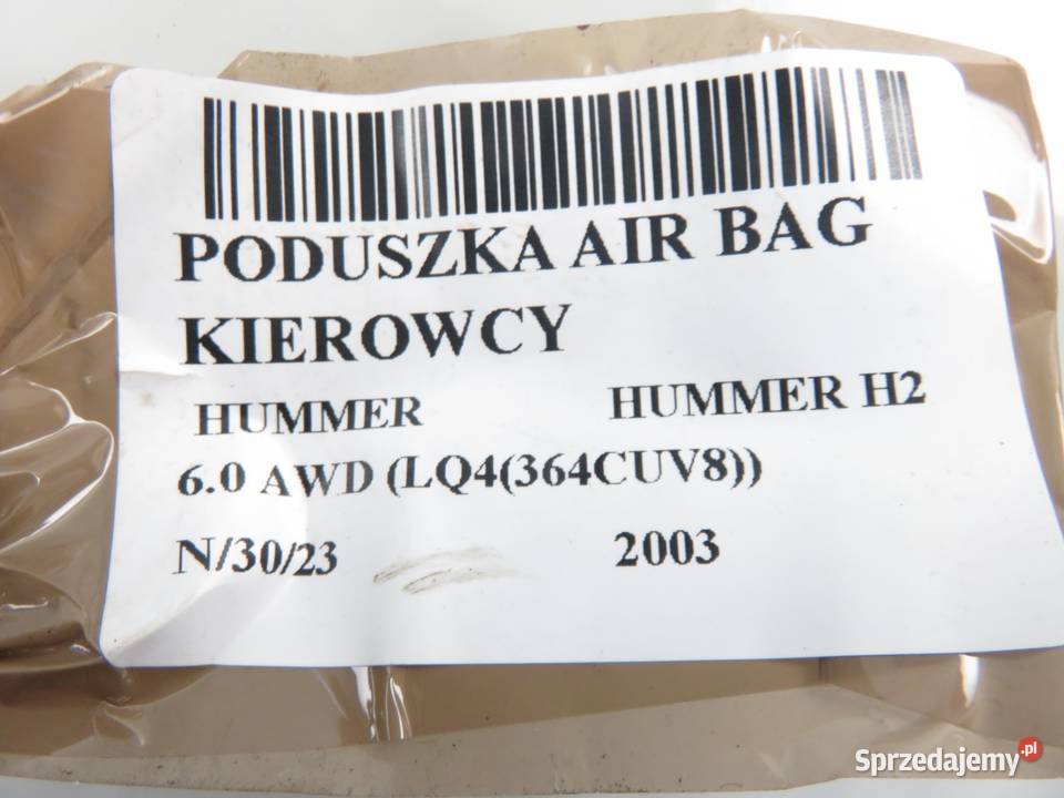 PODUSZKA KIEROWCY HUMMER H2 16868600 osobowe Poduszki powietrzne