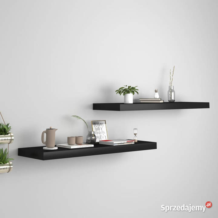 Półki ścienne 2 czarne 80 x 235 x 38 MDF Warszawa
