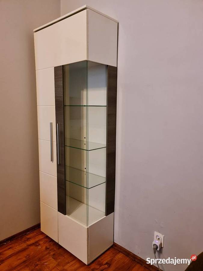 Witryna przeszkona z 6 półkami biała HM Velvetia Chorzów