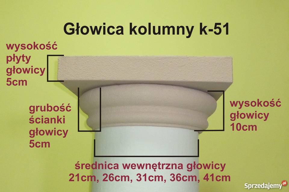 głowica styropianowa na kolumnę k51 śr 21 2631 Budownictwo i akcesoria Opole